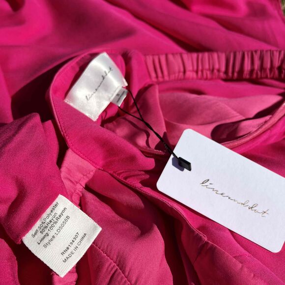 Line And Dot Brooke Midi Dress in Fuschia Pink Midi Size Small NWT - Picture 4 of 8